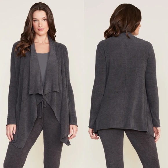 Barefoot Dreams CozyChic Ultra Lite® Hi/lo Cardigan in Carbon Grey - Picture 1 of 9